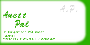 anett pal business card