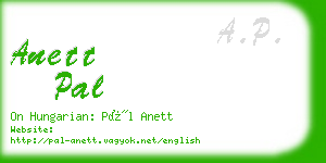 anett pal business card